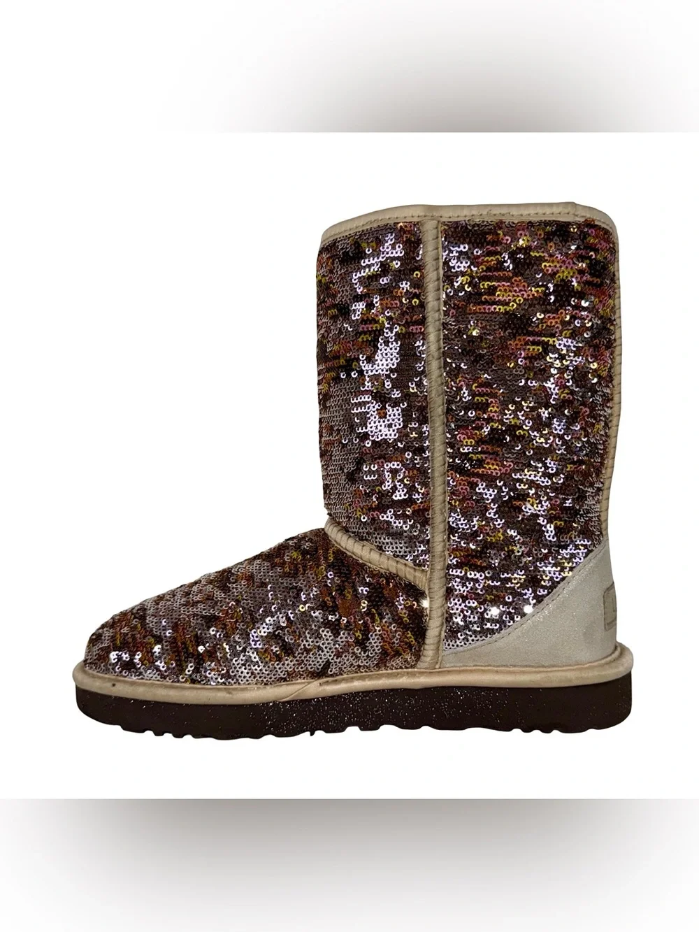 UGG CLASSIC SHORT SEQUIN EMBELLISHED BOOTS